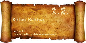 Kolbe Rubina névjegykártya